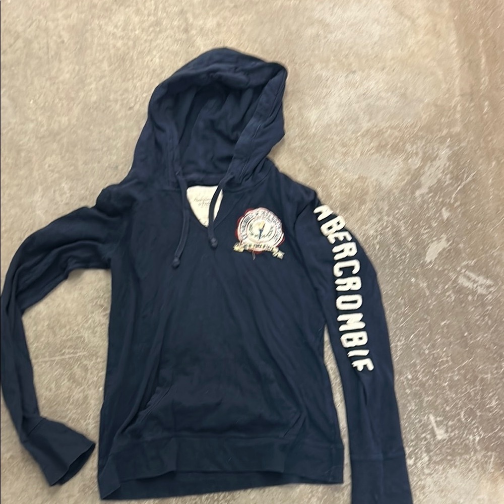 Vintage y2k Abercrombie Navy‎ Hoodie with spellout